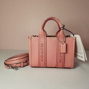 NWT Coach Smith Mini Tote CS618 Silver Light Blush Pink